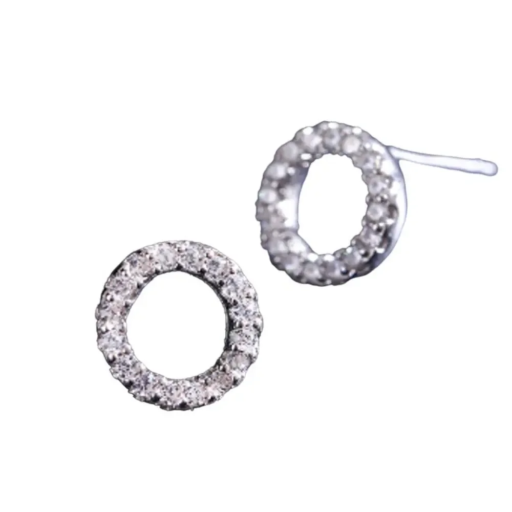 Tiny Chic 0.7 cm Sterling Silver CZ Studs – Dainty Geometric Sparkle - Picture 2 of 5